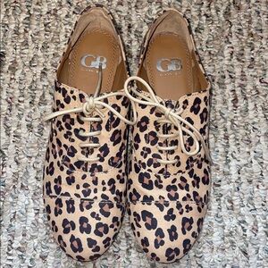 Gianni Bini Animal Print Lace-Up Oxfords
